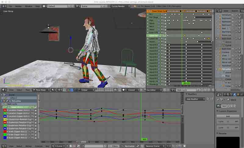 Walk cycle keyframe sequence.