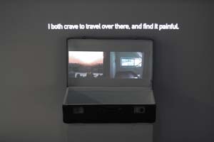 Detail of suitcase projection.